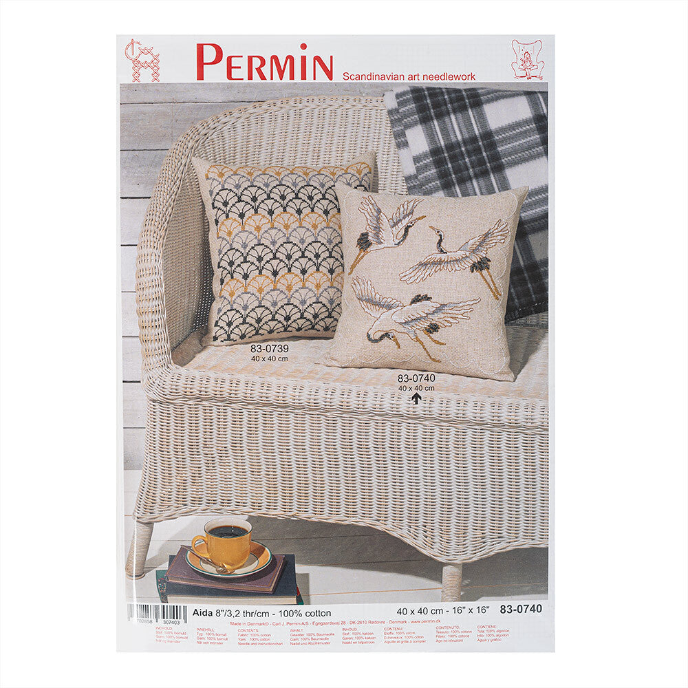 Permin Crane Cross Stitch Kit - 40x40cm