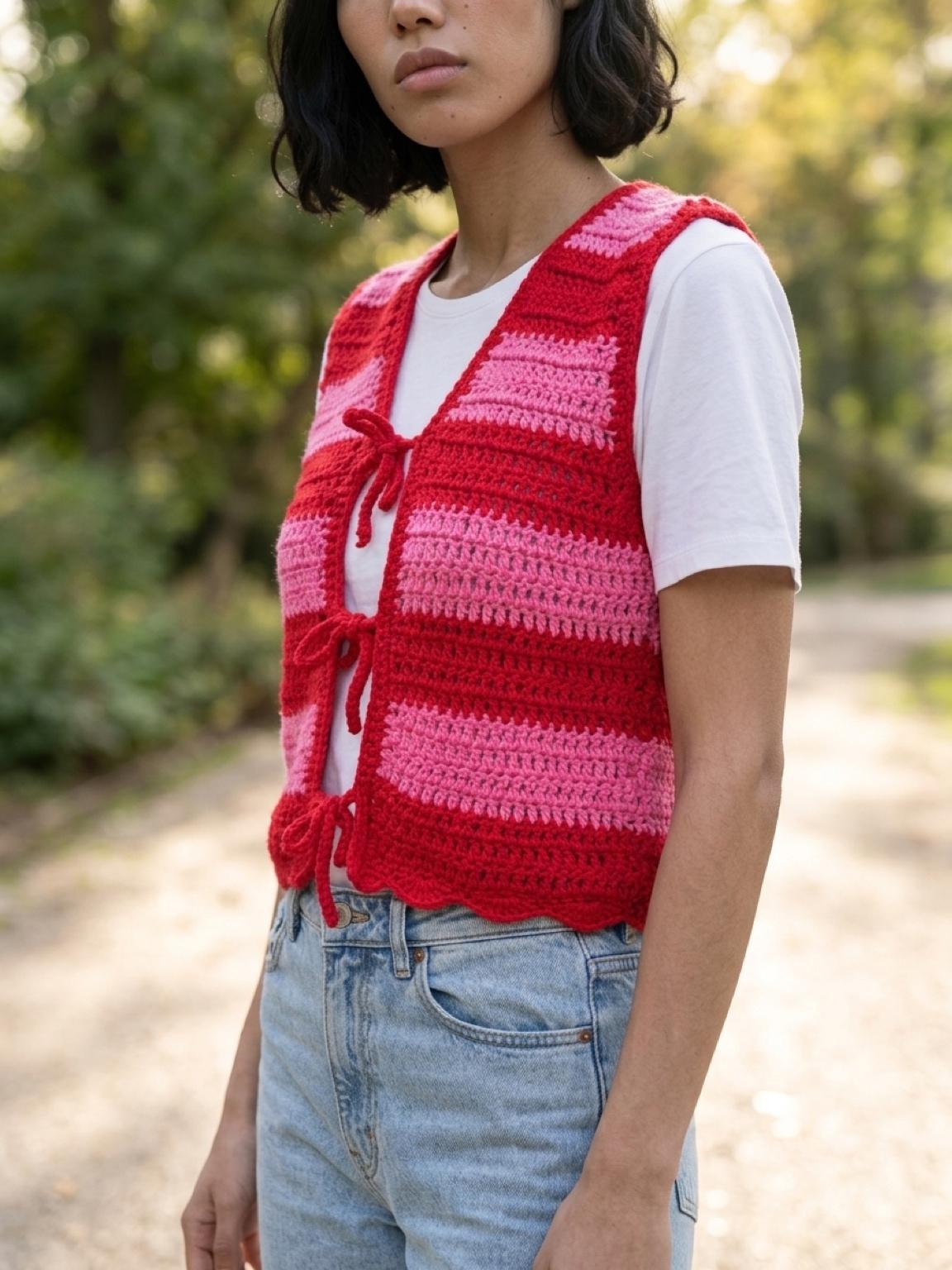 Tramlines Crochet Vest