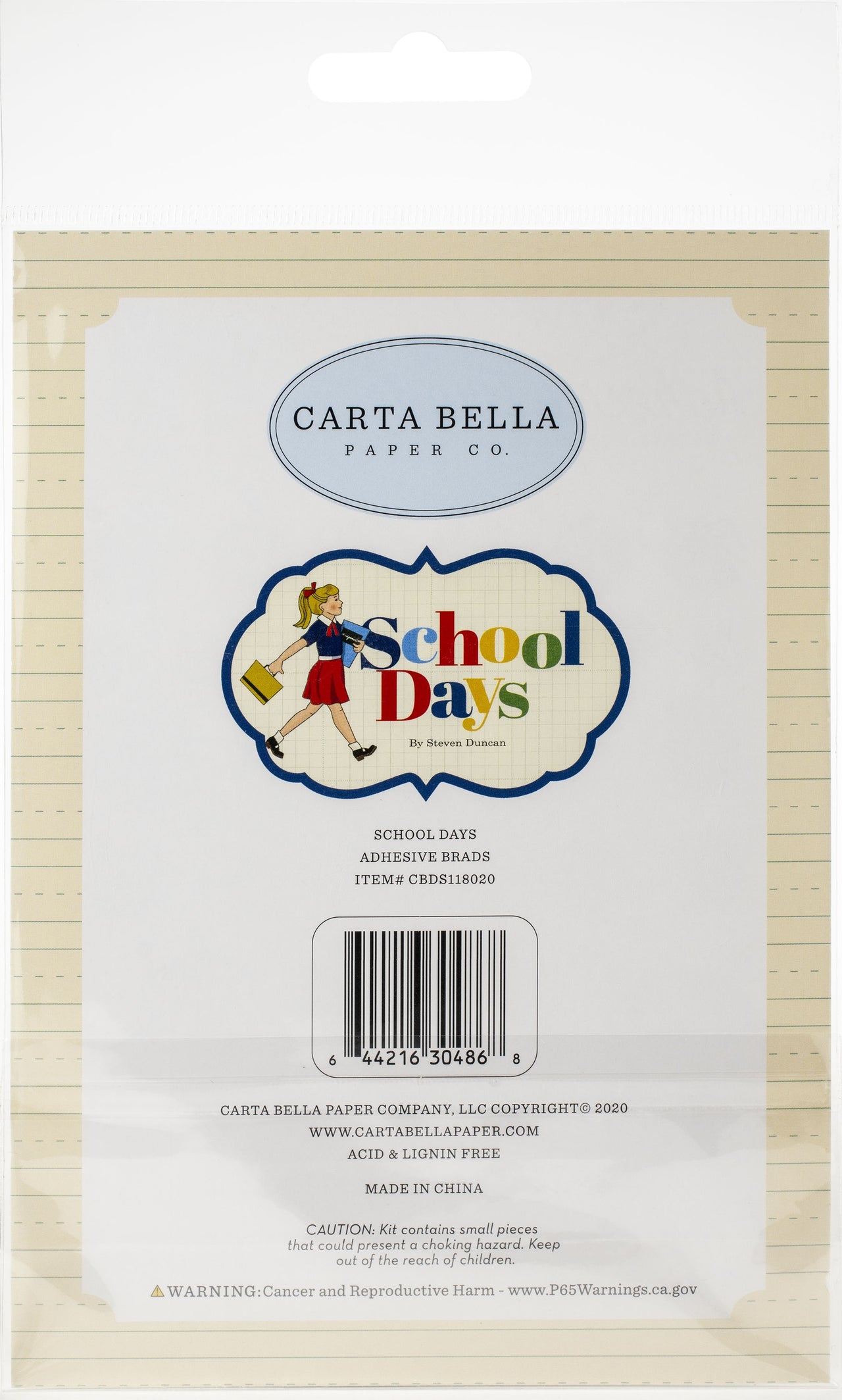 Echo Park Paper Carta Bella Decorative Brads - School Days