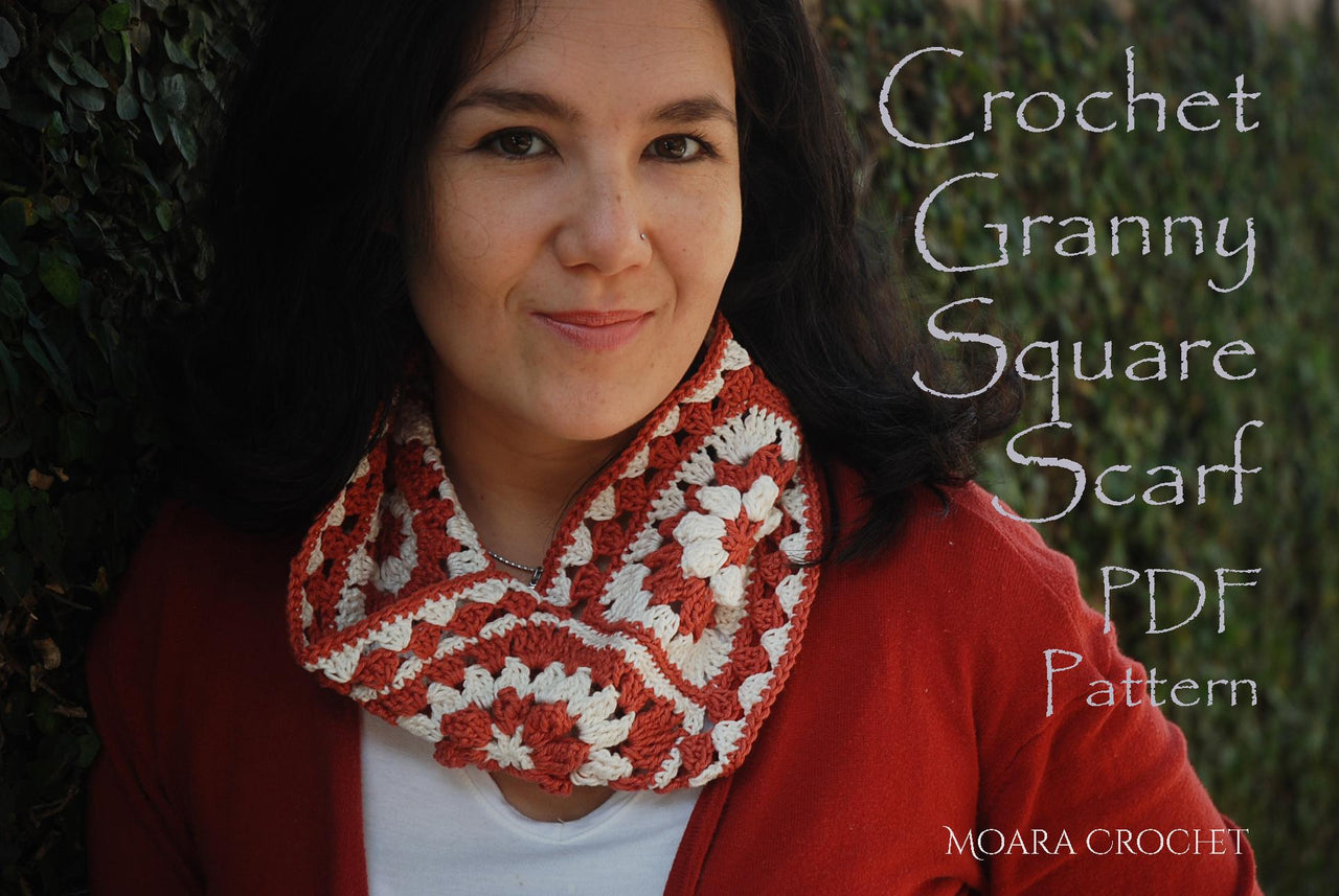 Crochet Granny Square Scarf
