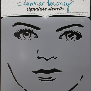 Donna Downey Stencils Donna Downey Signature Stencils 8.5"X8.5" - Face It