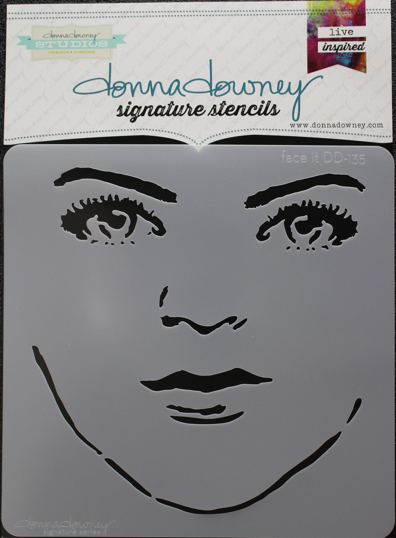 Donna Downey Stencils Donna Downey Signature Stencils 8.5"X8.5" - Face It