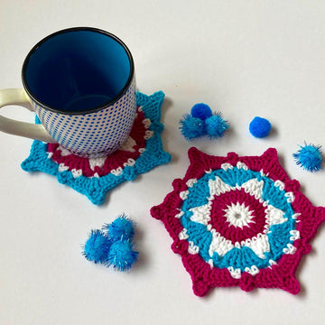 Hexagon flower coaster by HueLaVive