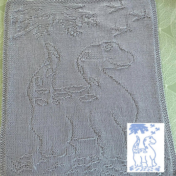 Nr. 703 Dinosaur on grass 103 stitches guest towel