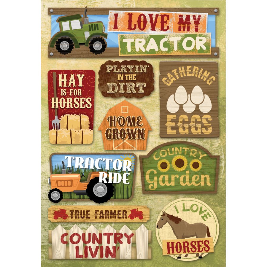 Karen Foster Cardstock Stickers - I Love My Tractor