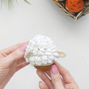 Crochet sheep Easter Egg cozy, egg cover crochet pattern