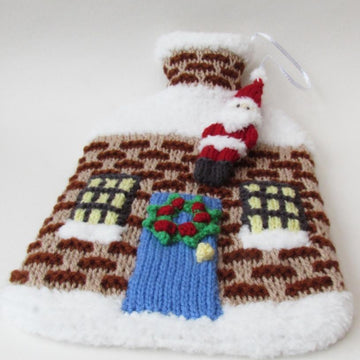 Christmas House Hot Water Bottle Cover