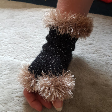 Glamorous Furry Fingerless Gloves