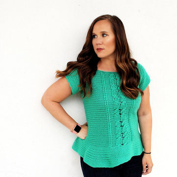 Cabled Peplum Tee
