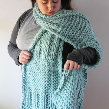 Knitted Ice Blue Scarf