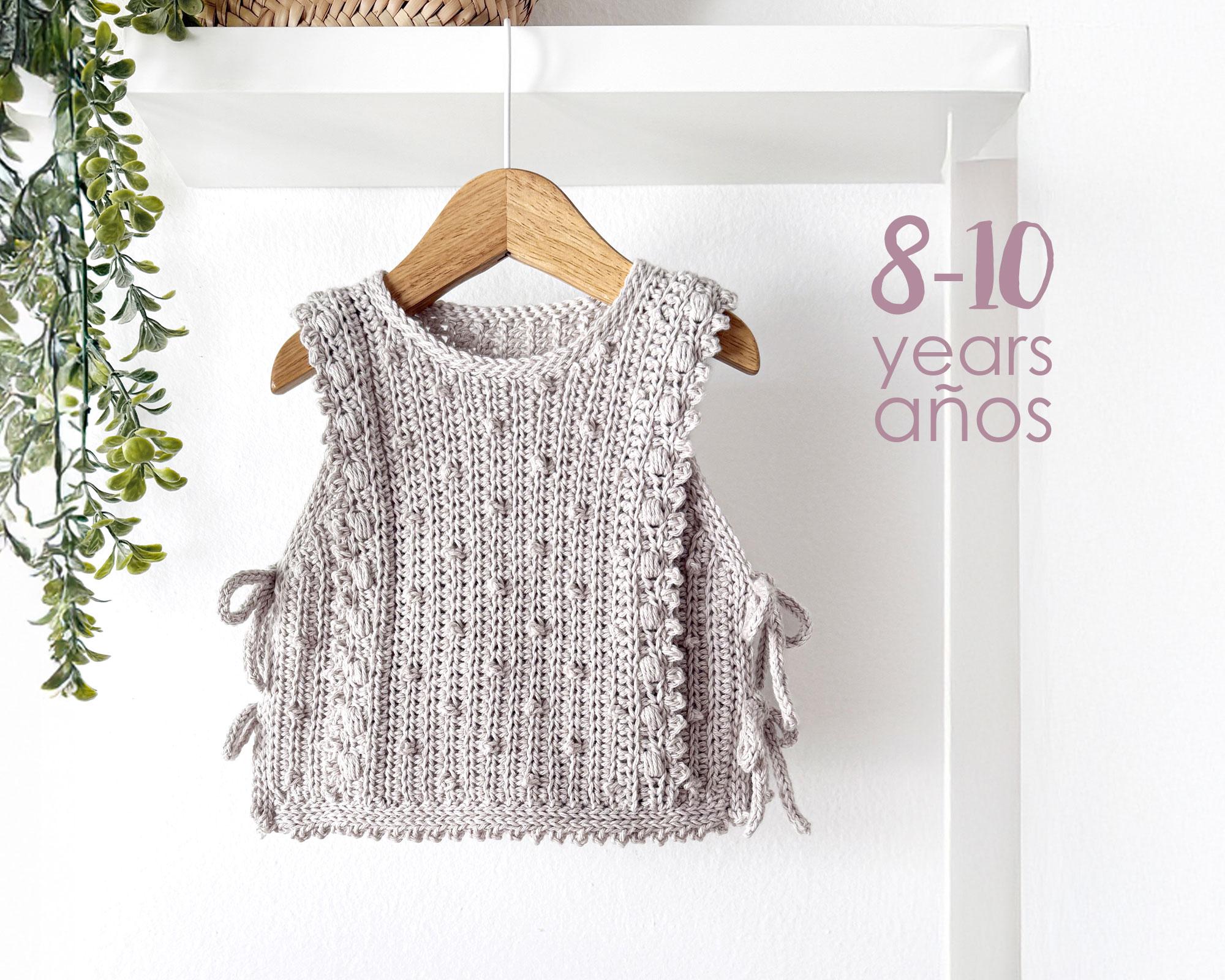 8-10 years – PICOTS Crochet Vest Pattern