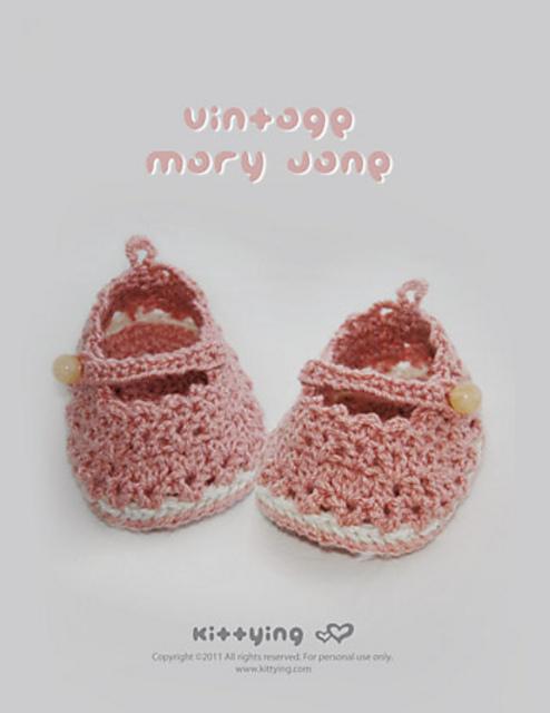 Vintage Mary Jane Baby Booties