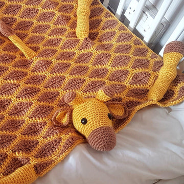 3in1 Safari Giraffe Baby Blanket Crochet Pattern