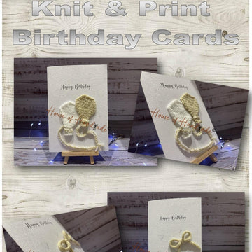 Knit and Print Birthday Balloon’s Bows Knitting Pattern Make Your Own Card PDF Instant Download