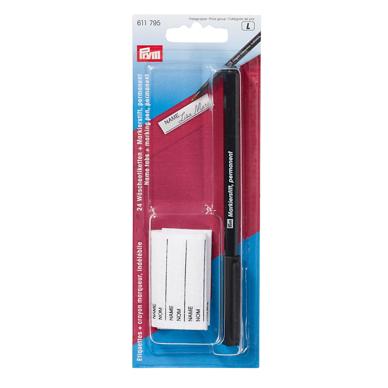 Prym 24 Laundry Marking Tabs and 1 Permanent-Marker