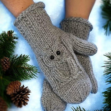 Extra Thick Owl Mittens