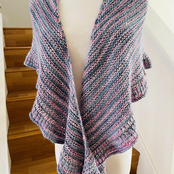 Frilled rainbow shawl