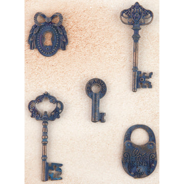 Prima Marketing Metal Trinkets - Keys 5/Pkg