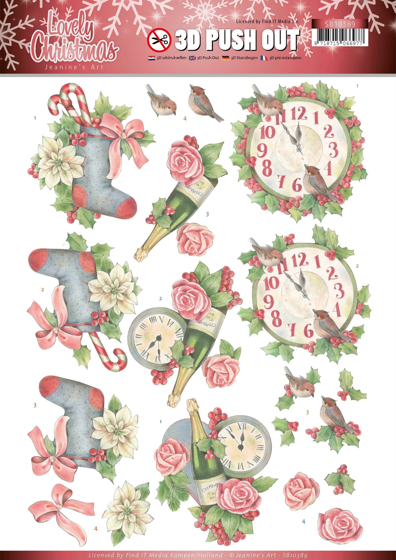 Find It Trading Jeanine's Art Punchout Sheet - Christmas Time, Lovely Christmas