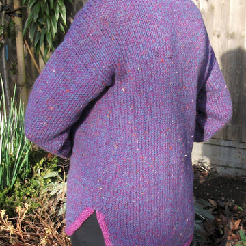 Split Length Tunic Sweater with Contrast Hems