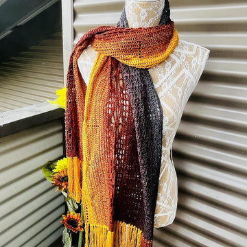Dragonflies in Amber Scarf/Shawl