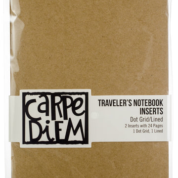 Carpe Diem Traveler's Notebook Inserts 5"X8.25" 2/Pkg - One Dot Grid/One Lined
