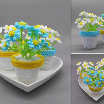 Little flower happiness crochet decoration very simple from scraps of yarn