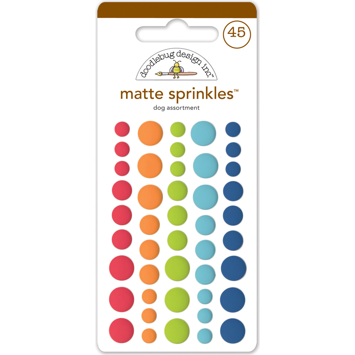 Doodlebug Sprinkles Adhesive Matte Enamel Dots 45/Pkg - Dog Assortment