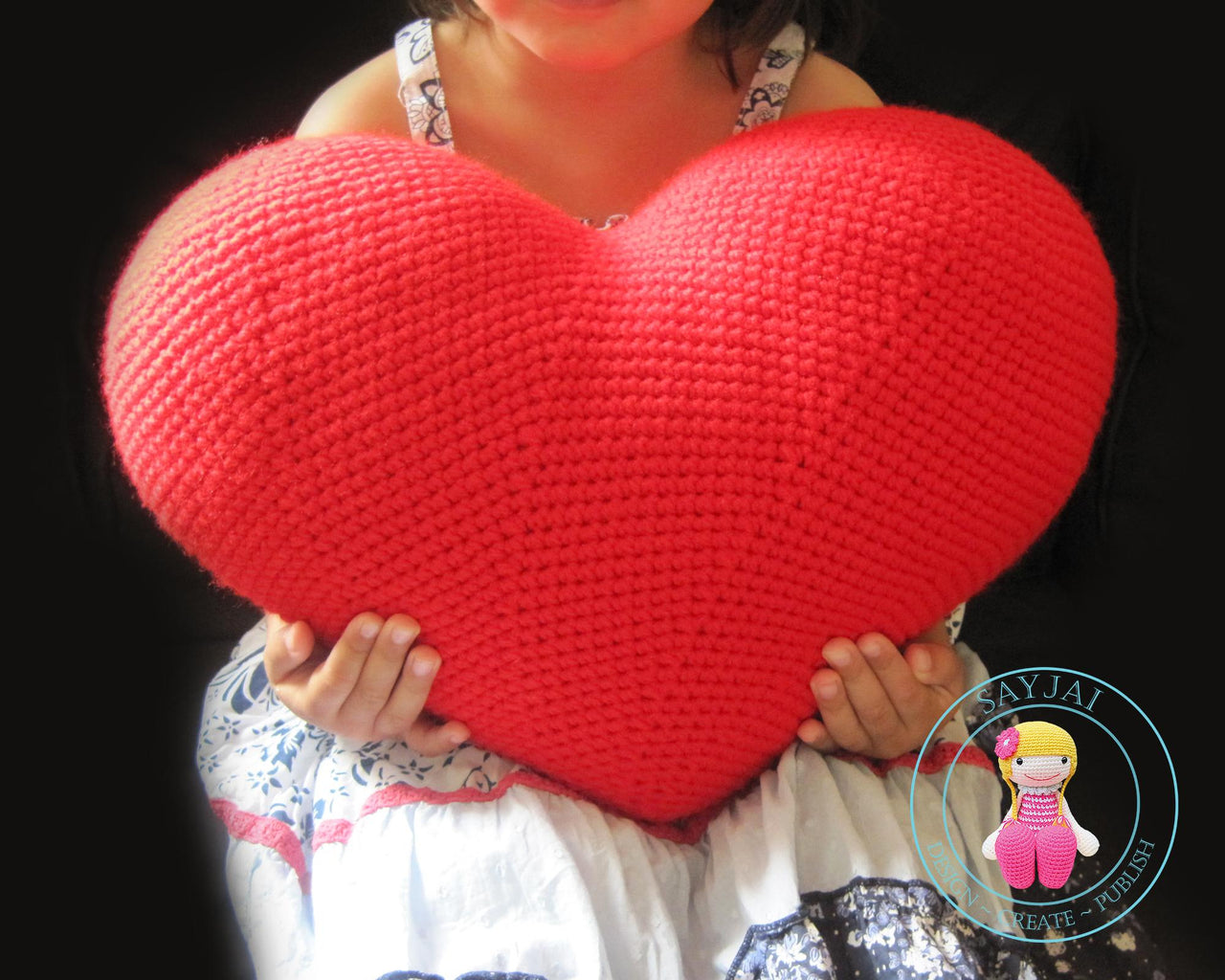 Heart Cushion - PDF crochet pattern