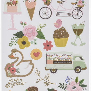American Crafts Lovely Moments Cardstock Stickers 6"X12" 62/Pkg - Icons W/Gold Foil Accents