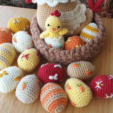 Easter Chicken Set Collection Chick Easter Eggs Nest amigurumi crochet set