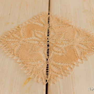 Knitted lace table topper "Cherry"