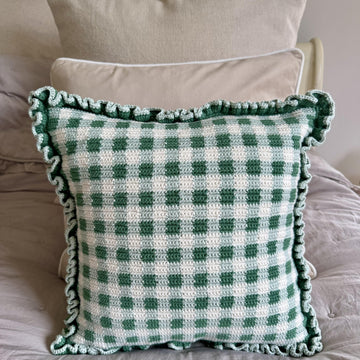 Gingham crochet cushions