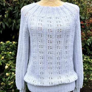 Izzy - Blouson Sweater with Eyelet Patterning