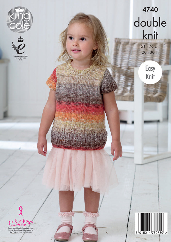 Top & Cardigan in King Cole Shine DK - 4740 - Leaflet