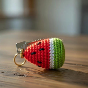 Watermelon Crochet Keychain Pattern PDF + Video Tutorial