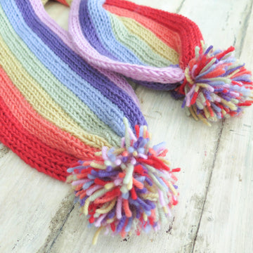 Vertical Stripe Scarves "The End of the Rainbow"