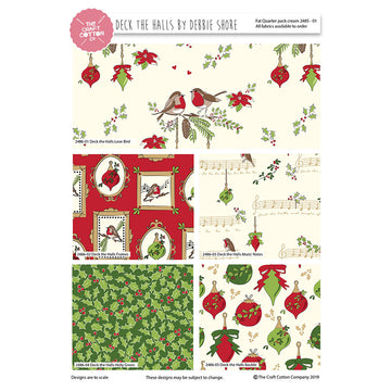 Craft Cotton Company Deck The Halls Fat Quarter Bundle - Deck The Halls By Debbie Shore
