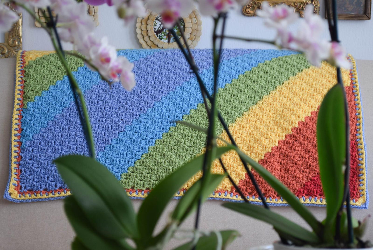 Diagonal Rainbows Baby Blanket