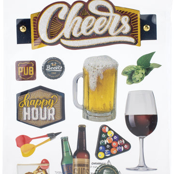Paper House 3D Stickers - Cheers II