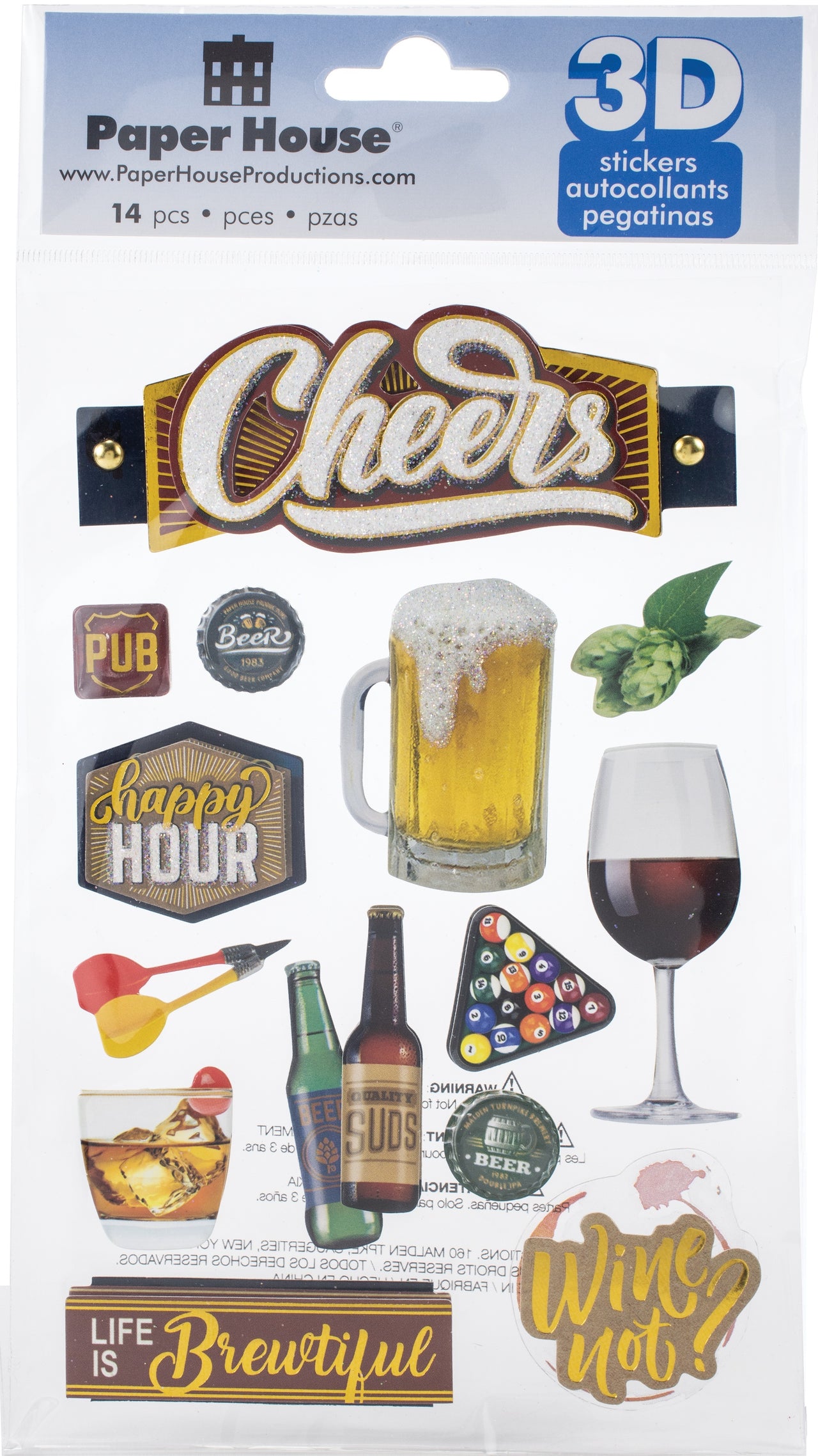 Paper House 3D Stickers - Cheers II