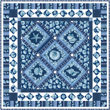 Michael Miller Fabrics Sailor's Valentine Blue Quilt - Downloadable PDF