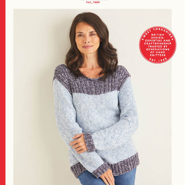 Ladies Sweater in Sirdar No.1 Stonewashed Aran - 10106 - Leaflet