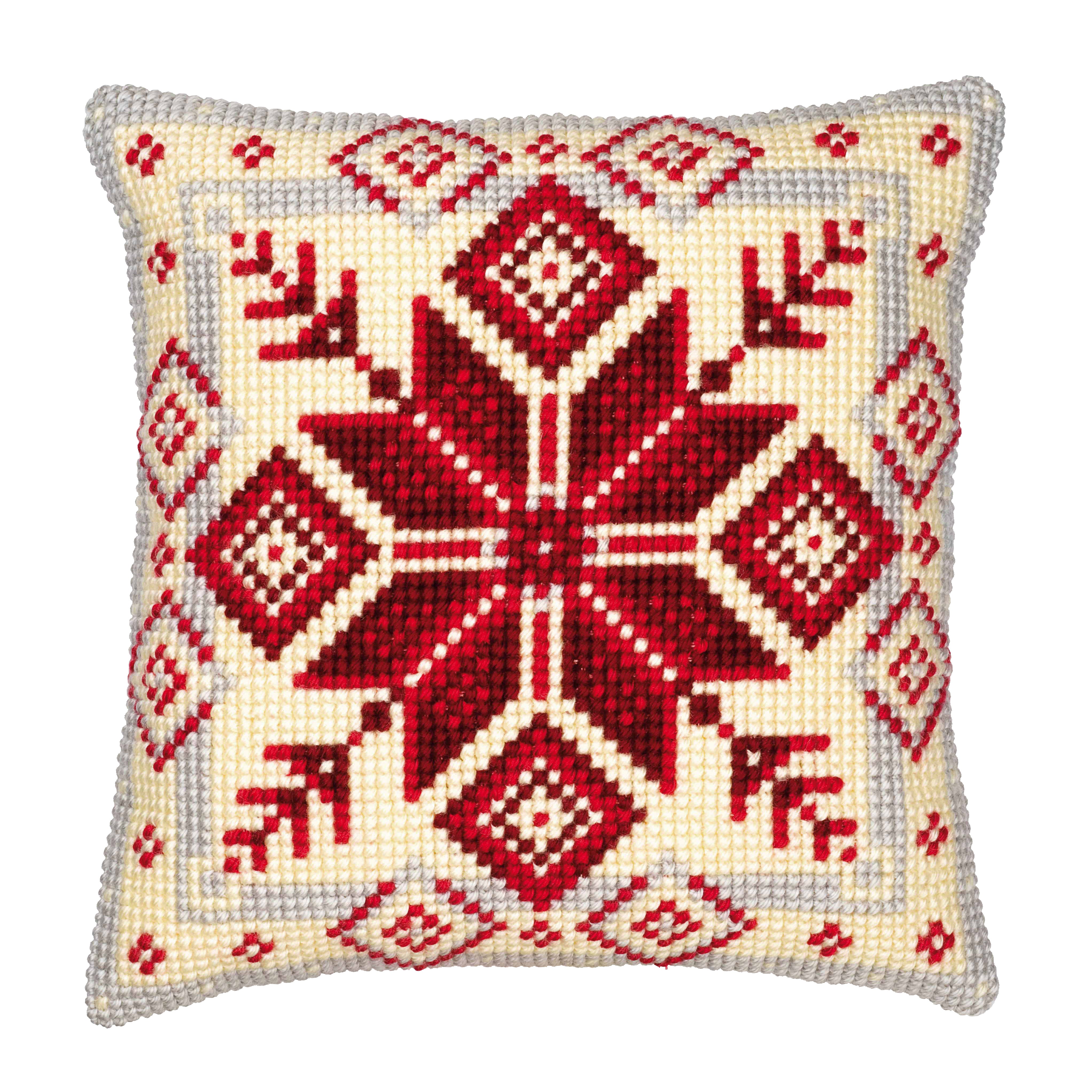 Vervaco Nordic Snowflake Cushion Front Chunky Cross Stitch Kit - 40cm x 40cm