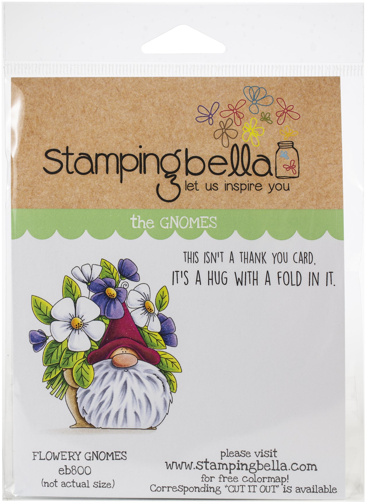 Stamping Bella Cling Stamps - Flowery Gnome