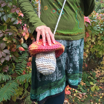 Crochet mushroom bag
