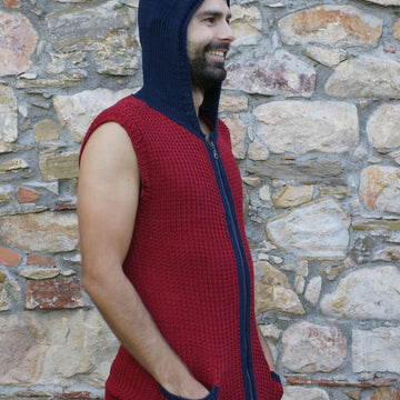 BERGI RUSTIC CARDIGAN VEST in cotton for men