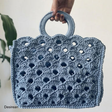 Offset Fan Stitch Crochet Bag
