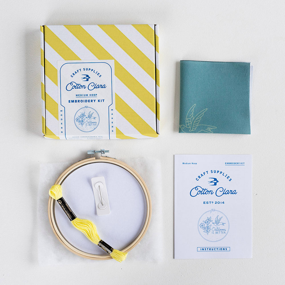 Cotton Clara Outdoors Is Better Hoop Embroidery Kit - 16cm