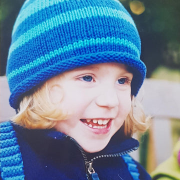 Striped Knotted Beanie